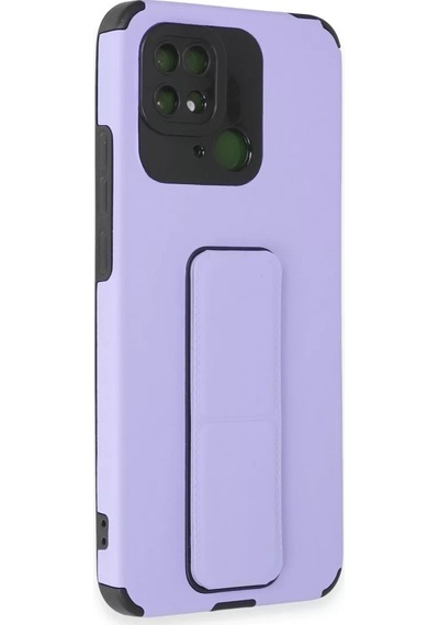 Newface Xiaomi Redmi 10c Kılıf Mega Standlı Silikon - Lila