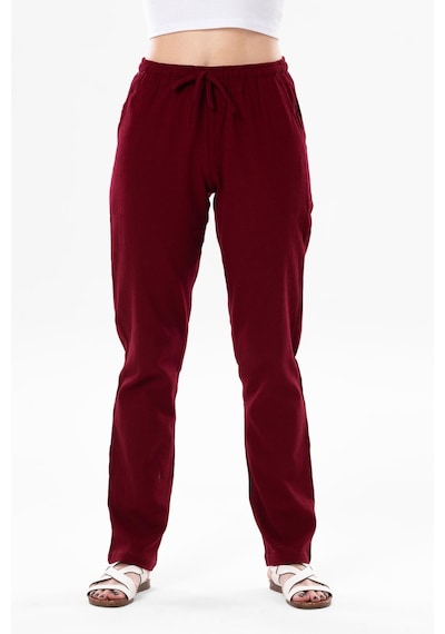 Eliş Şile Bezi Şile Bezi Çift Cepli Unisex Yazlık Pantolon Bordo Brd-bordo Bordo