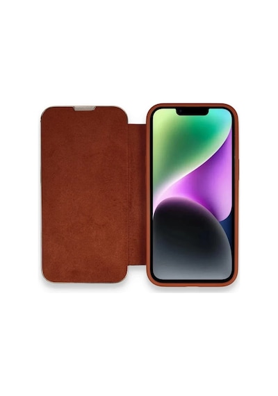 Apple İphone 13 Pro Max Uyumlu Kılıf Dolpin Kapaklı - Kahverengi