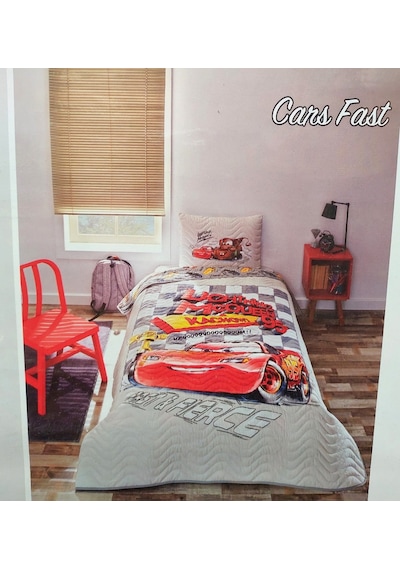 Özdilek Lisanslı Kapitoneli %100 Pamuk Mcqueen Cars Fast Gri Gri