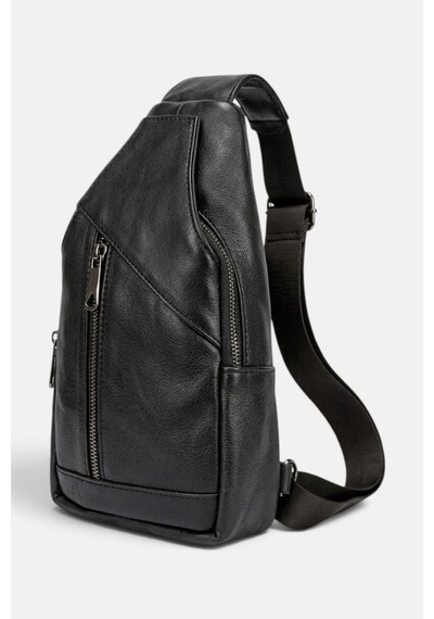 Lederax Hakiki Deri Göğüs Çantası Küçük Boy Bodybag Ld683 Siyah
