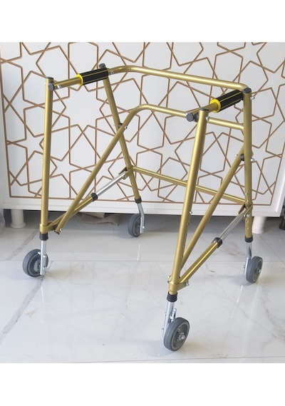 Çocuk Dört Tekerlekli Frenli Katlanabilir Ters Walker Büyük