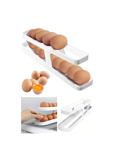 2 Katlı Otomatik Buzdolabı Yumurta Standı Yumurtalık Rafı Diğer