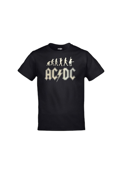 Kalic Studio Unisex Siyah Ac Dc Evrim Baskılı Siyahorj169