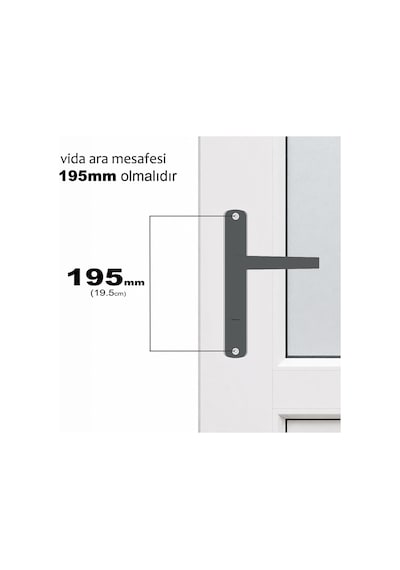 Aletçantam Pvc Banyo Wc Kapı Kolu Pimapen (Metal)- Antrasit Gri