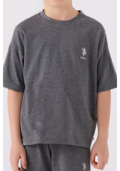 U.S. Polo Assn. Erkek Çocuk Antrasit Melanj Bermuda Takımı 5274-43665 Antrasit Melanj