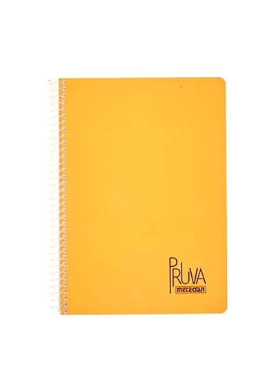 A4 Pet Spiralli Karton Kapaklı Defter 144 Yaprak - Çizgili - Turuncu 103 Ivory