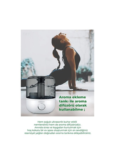 Medisana 45051 Aroma Fonksiyonlu Buharlı Hava Nemlendirme Cihazı