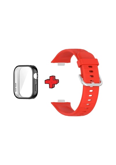 Watch Fit 3 İle Uyumlu Kasa Ekran Koruyucu Ve Jel Silikon Kordon 2in1 Renk97