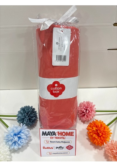 Cotton Box Mercan Battal Çift Kişilik Lastikli Çarşaf Seti 180x200 Çok Renkli