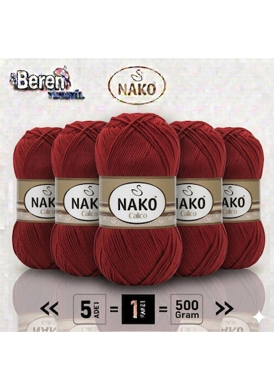 Calico - 5'li Paket - 100gr/240m - El Örgü İpi - Amigurimi-hırka- Kazak- Şal-bebek İpi