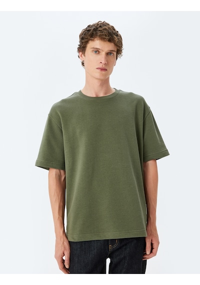 Koton Bisiklet Yaka Kısa Kollu Pamuk Karışımlı Slogan Baskılı Oversize Tişört Haki 5sam10001hk Haki Koton Bisiklet Yaka Kısa Kollu Pamuk Karışımlı Slogan Baskılı Oversize Tişört Haki 5sam10001hk Haki