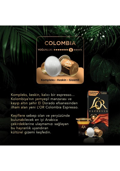 L'or Espresso Origin Colombia Nespresso Uyumlu Alüminyum Kapsül Kahve 3 x 10'lu