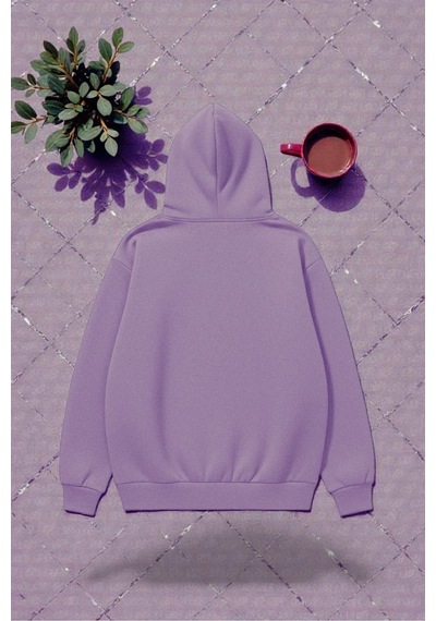 Uyguntarz Unisex Future Baskılı Oversize Sweatshirt Lila
