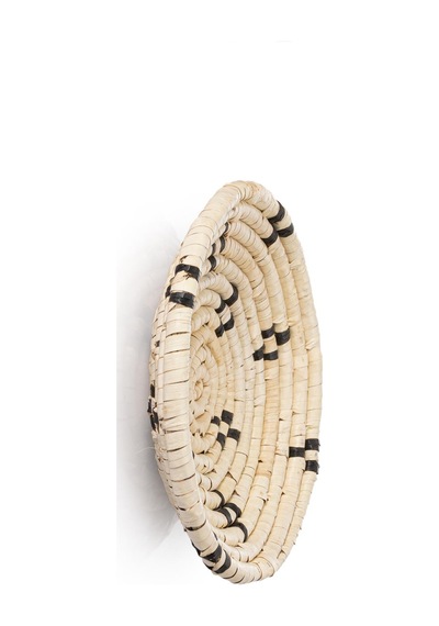 Koza Home Meander Dekoratif Siyah Desenli Bambu Duvar Tabağı 30cm 8993