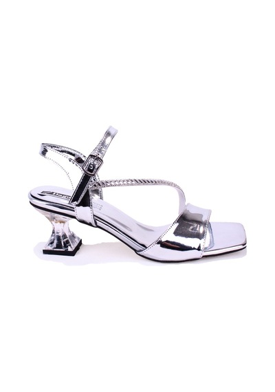 Dagoster Dza07-1284051 Gümüş Ayna İnce Topuklu Abiye Kadın Ayakkabı Gümüş