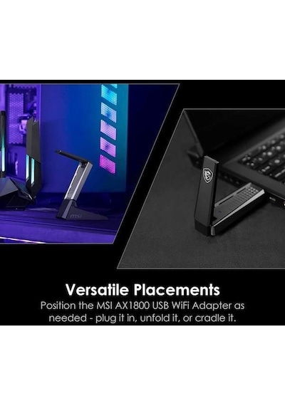 Msı Ax1800 Wıfı-6 Dual Band Usb Kablosuz Ağ Adaptörü