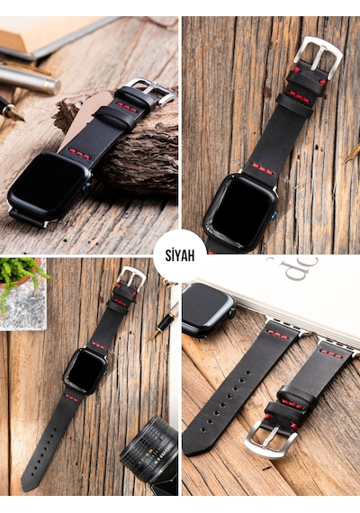 Apple Uyumlu Watch 42 44 45 49 Mm Ultra Deri Kordon