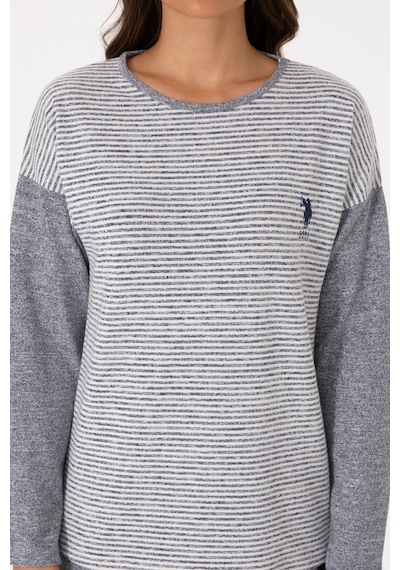 U.s. Polo Assn. Kadın Gri Melanj Pijama Takım 50318875-vr086 Gri Melanj