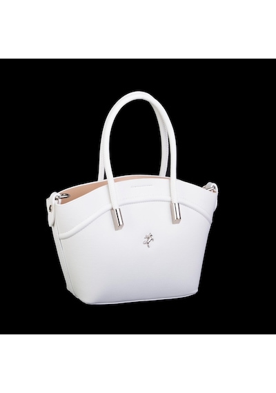 Nas Bag Kadın Mini Sepet Çanta El Ve Çapraz Çanta Beyaz Golf 20x18cm Beyaz