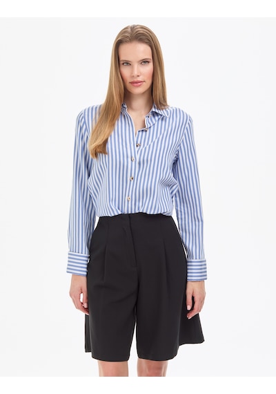 Pierre Cardin Kadın Lacivert Gömlek Desenli 50321224-vr033
