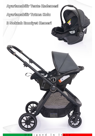 Prego Venüs Premium Travel Sistem UV Tenteli Travel Sistem Bebek Arabası