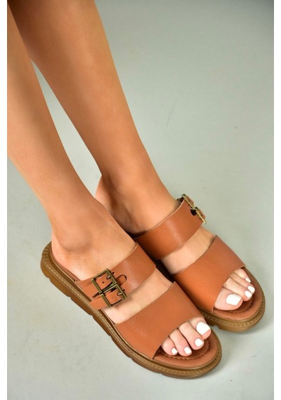 Fox Shoes U291099503 Taba Hakiki Deri Kadın Terlik Taba-hakiki Deri Çok Renkli