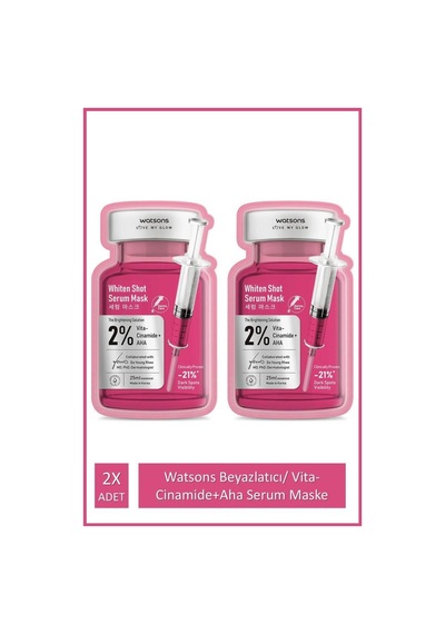 Watsons Beyazlatıcı Vita-Cinamide+Aha Serum Maske 2 x 25 ML