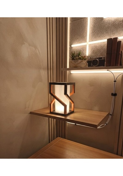 Modern Gece Lambası Abajur Led Usb Girişli Mat Turuncu