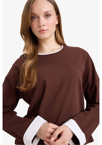 Defacto %100 Pamuk Loose Fıt Tunik G8576ax26spbn341 Kahve-bn341
