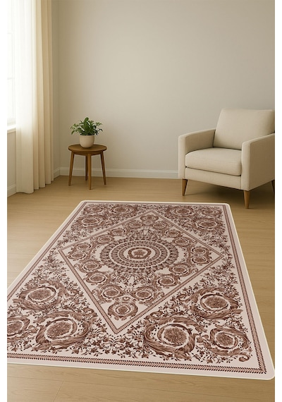 Modern Desenli Dijital Baskı Kaymaz Taban Halı H1096 Renkli