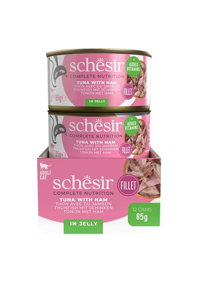 Schesir Jelly Ton Balıklı Ve Jambonlu Yetişkin Kedi Konservesi 85 Gr 12'li Paket