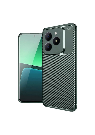 Realme C61 Kılıf Auto Focus Karbon Kapak - Koyu Yeşil Bz8683140805944