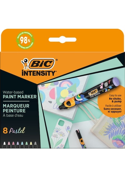 Bic Intensity Paint Marker 8'li Pastel Çok Renkli