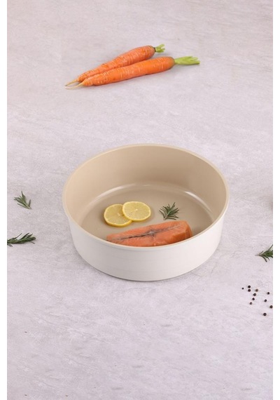 Neoflam Fika Alüminyum Döküm Yuvarlak Fırın Tepsisi Bej 26cm Krem