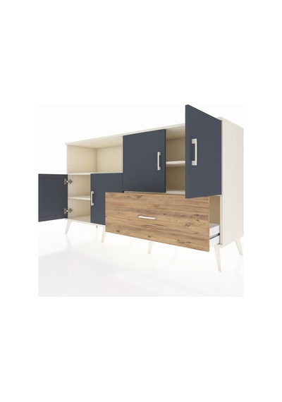 Hyperion Konsol 4 Raflı Tek Çekmeceli 4 Kapaklı 176x44x99 Aytaşı- Aytaşı-antrasit/çam Hyperion Konsol 4 Raflı Tek Çekmeceli 4 Kapaklı 176x44x99 Aytaşı- Aytaşı-antrasit/çam