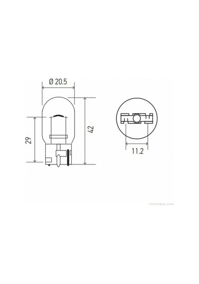 Diadem Ampul T20 W21 5W Park Sinyal Ampulü Gündüz Farı 12V 2'Li