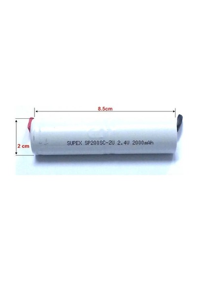 Supex 2.4Volt 2000Mah 2Li Üst Üste Şarzlı Süpürge Pili
