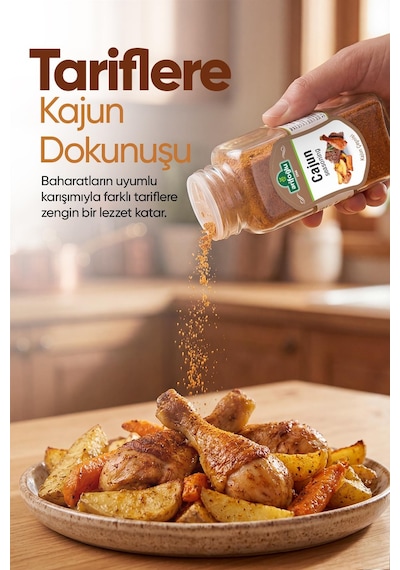 Cajun Kajun Baharatı Cam Şişe 60 Gr.