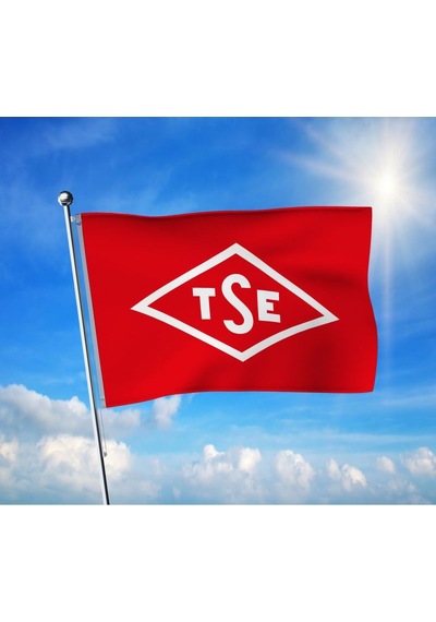Kırmızı Tse Türk Standartları Enstitüsü Bayrağı Premium Raşel Kumaş 100x150 Cm Diğer