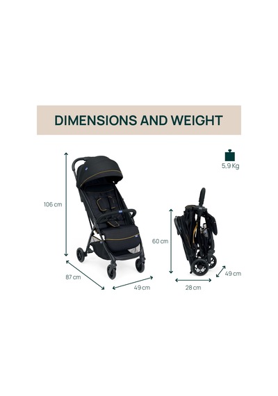 Chicco Glee Bebek Arabası - Uneven Siyah