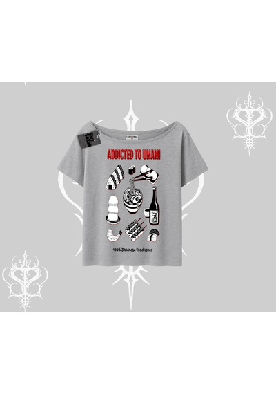Tarzsokak Kayık Yaka Tshirt Japon Mutfağı Umami Temalı Baskılı Gri