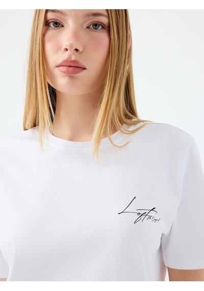 LOFT Regular Fit Kadın Tshirt K.kol Lf2039163 Q1.v1 Beyaz