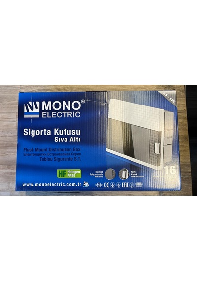 16lı Sıva Altı Sigorta Kutusu Halogen Free Mono