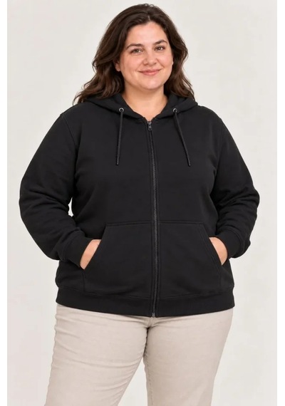 Suma Battal Büyük Beden İçi Şardonlu Kapüşonlu Fermuarlı Kışlık Sweatshirt Siyah Sıyah Suma Battal Büyük Beden İçi Şardonlu Kapüşonlu Fermuarlı Kışlık Sweatshirt Siyah Sıyah