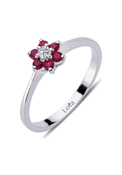 Lova Pırlantalı Yakut Papatya Yüzük - 1020244