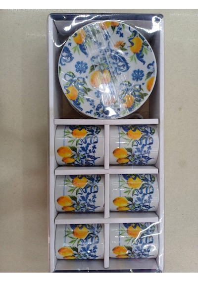 Porselen Fincan Takımı 6 Kişilik Ve Desenli