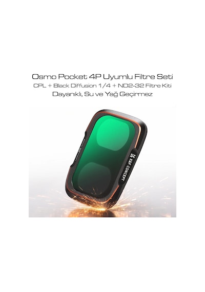 K&f Concept Osmo Pocket 4p  Filtre Seti Cpl + Black Diffusion 1/4 + Nd2-32 Filtre Kiti