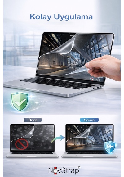 Novstrap Apple MacBook Air 13.6 İnç M2 A2681 / M3 A3113 / M4 A3240 / M5 A3449 İle Uyumlu Nano Ekran Koruyucu Film