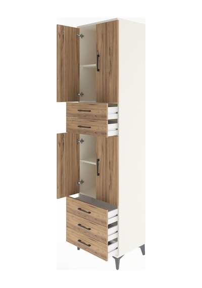 Hyperion Dolap 4 Raflı 5 Çekmeceli 4 Kapaklı 60x44x243 Aytaşı-çam Aytası